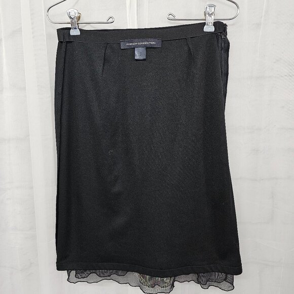 French Connection Skirt Fairy Black Purple Floral Boho Sheer 4 - Picture 8 of 11